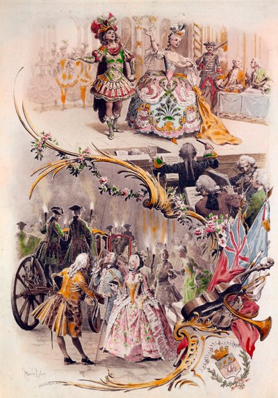 Menu di nozze con illustrazione di Maurice Leloir da Maurice Leloir