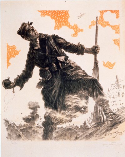 Poster di propaganda francese della Prima Guerra Mondiale Journée du Poilu. 25 e 26 dicembre 1915, pub. 1915 da Maurice Louis Henri Neumont