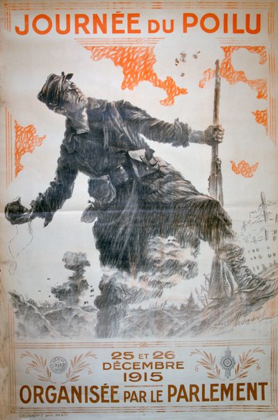 Journée du Poilu 25 et 26 dicembre 1915, poster francese della Prima Guerra Mondiale, 1915 da Maurice Neumont