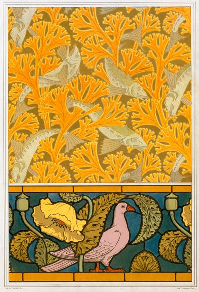 Progetti per carta da parati e vetro colorato, pub. 1897 da Maurice Pillard Verneuil