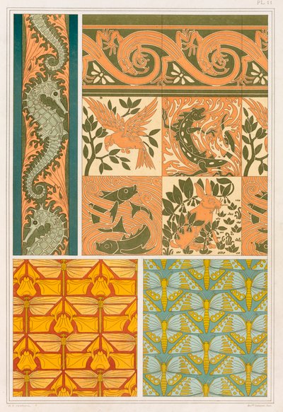 Progetti per bordi di carta da parati e piastrelle ceramiche da Maurice Pillard Verneuil