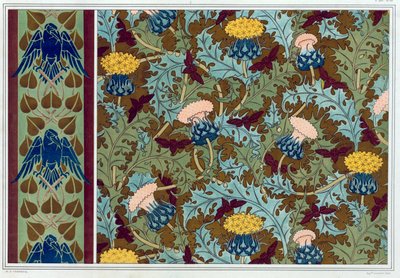 Progetti per bordi di carta da parati e tessuti stampati da Maurice Pillard Verneuil