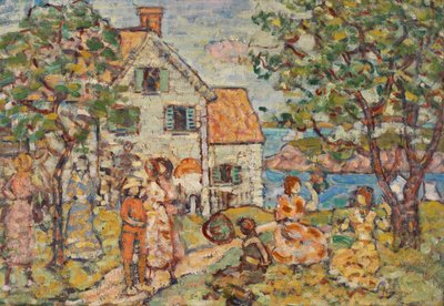 Spiaggia e due case da Maurice Prendergast