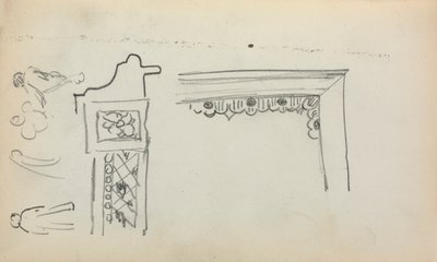 Quaderno di schizzi italiani: Dettagli architettonici e figure (pagina 199) da Maurice Prendergast