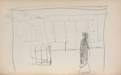 Quaderno di schizzi italiano: Figura in un interno (pagina 175) da Maurice Prendergast