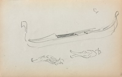Sketchbook italiano: Gondola e due gondolieri (pagina 14) da Maurice Prendergast