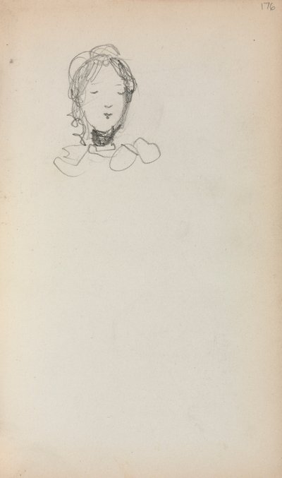 Quaderno degli schizzi italiano: Testa di ragazza (pagina 176) da Maurice Prendergast