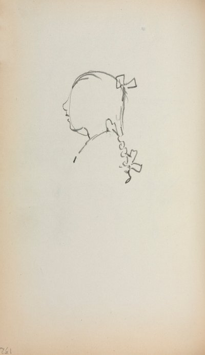 Quaderno degli schizzi italiano: Testa di ragazza di profilo (pagina 152) da Maurice Prendergast