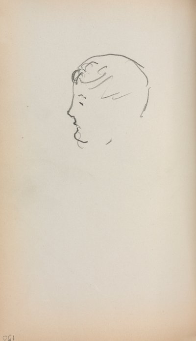 Quaderno degli schizzi italiano: Testa di uomo di profilo (pagina 150) da Maurice Prendergast