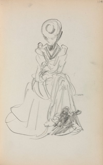 Quaderno degli schizzi italiano: Donna seduta (pagina 114) da Maurice Prendergast
