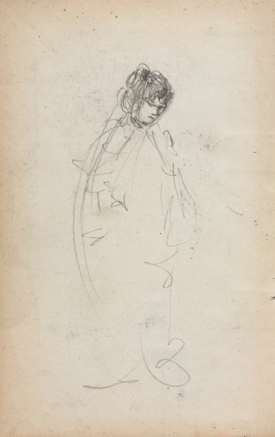 Quaderno degli schizzi italiano:  Donna in piedi (pagina 1) da Maurice Prendergast