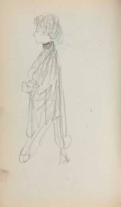 Quaderno degli schizzi italiano: Donna in piedi di profilo (pagina 51) da Maurice Prendergast