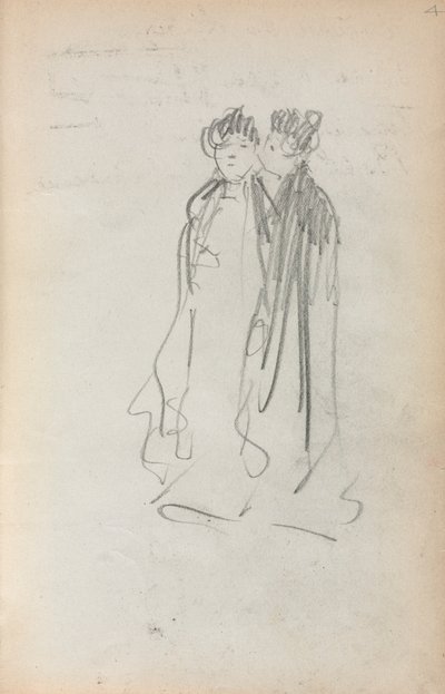 Quaderno di schizzi italiano: Due donne in piedi (pagina 4) da Maurice Prendergast