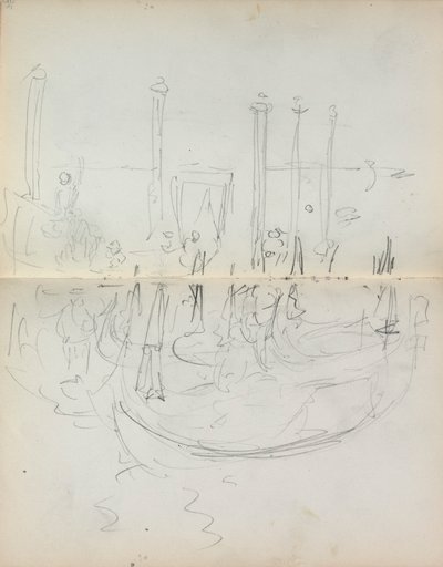 Sketchbook italiano: Vista del porto di Venezia (pagina 37 e 38) da Maurice Prendergast