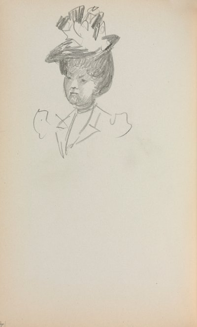 Quaderno di schizzi italiano: Donna, lunghezza del busto (pagina 142) da Maurice Prendergast