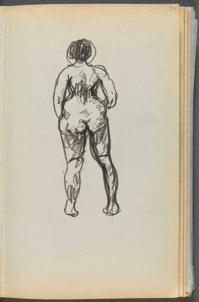 Sketchbook- The Granite Shore Hotel, Rockport, pagina 031: Nudo femminile visto di spalle da Maurice Prendergast