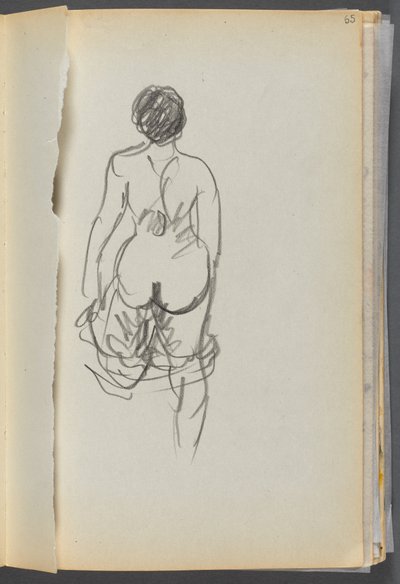 Libro di schizzi - The Granite Shore Hotel, Rockport, pagina 065: Donna nuda vista da dietro da Maurice Prendergast