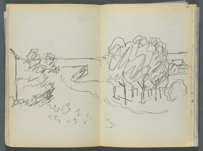 Libro di schizzi - The Granite Shore Hotel, Rockport, pagina 072 e 73: vista della città da Maurice Prendergast