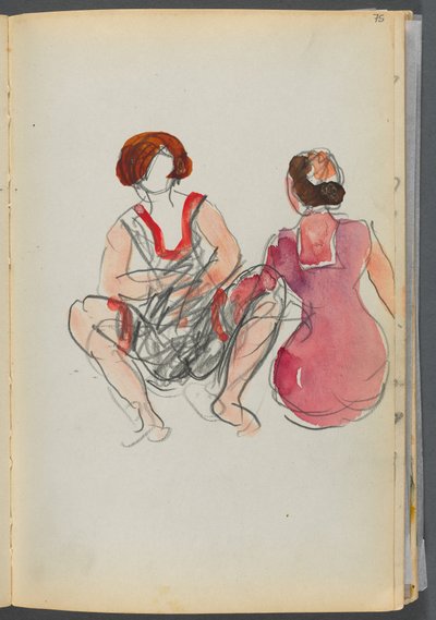 Sketchbook- The Granite Shore Hotel, Rockport, pagina 075: Bagnanti seduti da Maurice Prendergast