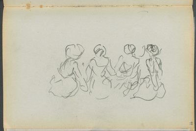 Libro di schizzi - The Granite Shore Hotel, Rockport, pagina 099: Figure femminili sedute da Maurice Prendergast