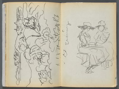 Libro di schizzi - The Granite Shore Hotel, Rockport, pagina 134 e 135: "Sera". da Maurice Prendergast