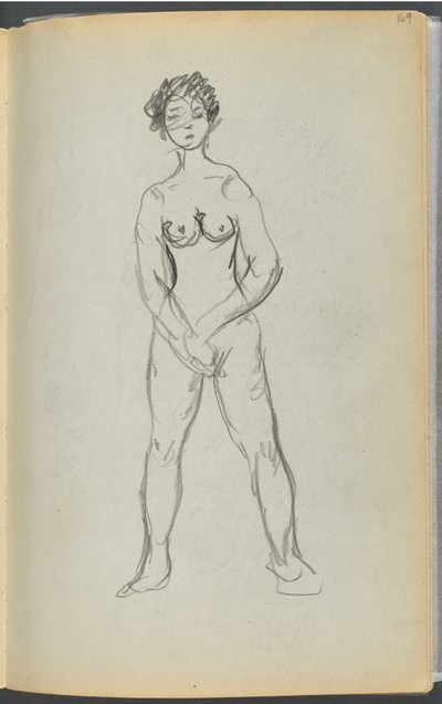 Libro di schizzi - Il Granite Shore Hotel, Rockport, pagina 169: Nudo femminile da Maurice Prendergast