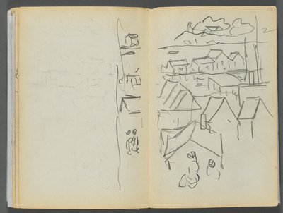 Libro di schizzi - Il Granite Shore Hotel, Rockport, pagina 174 e 175: Case da Maurice Prendergast
