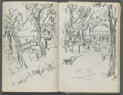 Taccuino di schizzi, The Dells, N° 127, pagina 004 5: Paesaggio da Maurice Prendergast