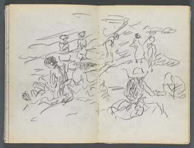 Sketchbook, The Dells, N° 127, pagina 100 e 101: Figure su una spiaggia da Maurice Prendergast