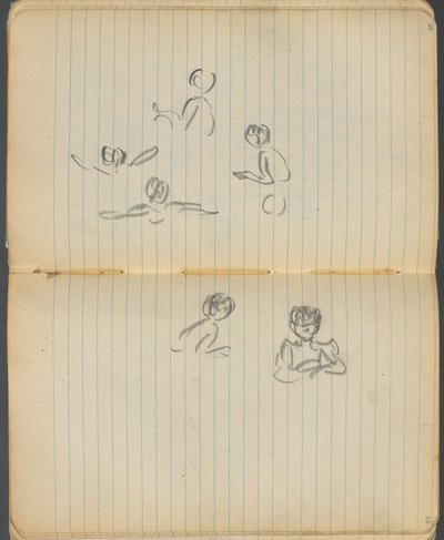 Sketchbook, pagina 094 e 95: Figure di nuoto da Maurice Prendergast