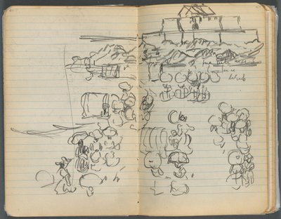 Taccuino degli schizzi, pagina 112 e 113: Vista sulla spiaggia da Maurice Prendergast