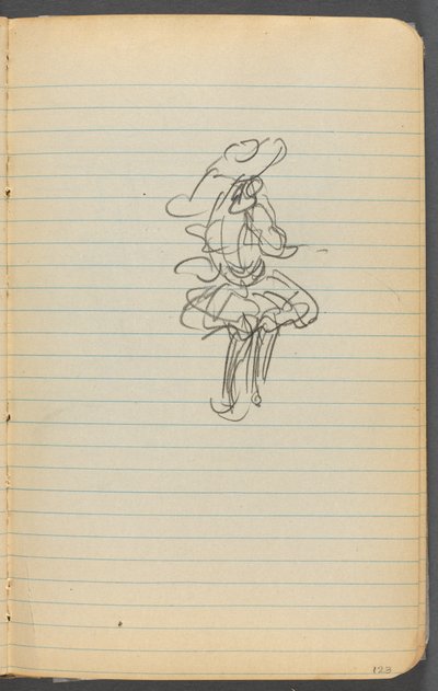 Quaderno di schizzi, pagina 123: Figura femminile da Maurice Prendergast