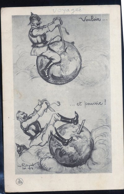 Cartolina satirica in bianco e nero da Maurice Radiguet