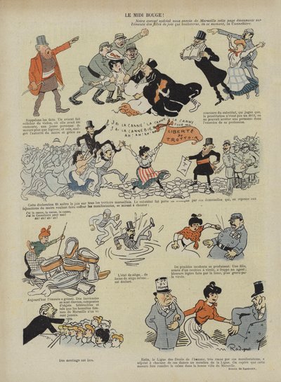 Il Midi rosso. Illustrazione per Le Rire da Maurice Radiguet
