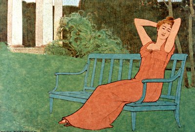 Donna in un giardino da Maurice Realier Dumas