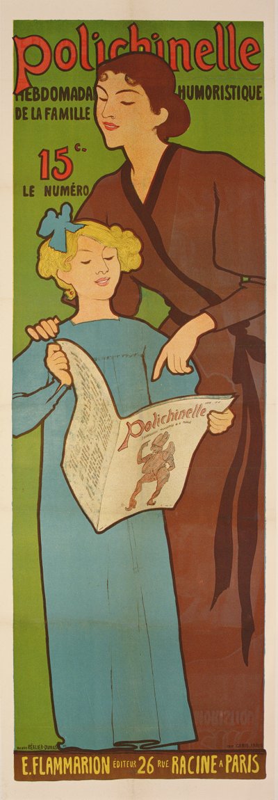Poster per il settimanale umoristico Polichinelle, 1896 da Maurice Realier Dumas