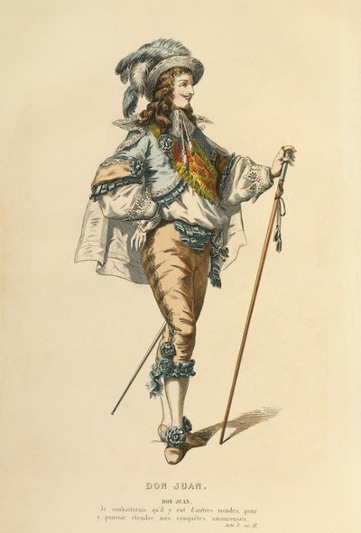 Costume per il ruolo di Don Giovanni, 1868 circa (incisione) da Maurice Sand