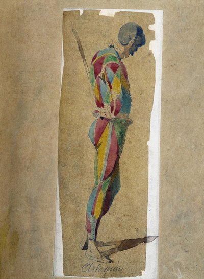 Arlecchino, da "Masques et bouffons" (commedia italiana), testo e disegni di Maurice Sand, incisioni di A. Manceau, prefazione di Georges Sand da Maurice Sand