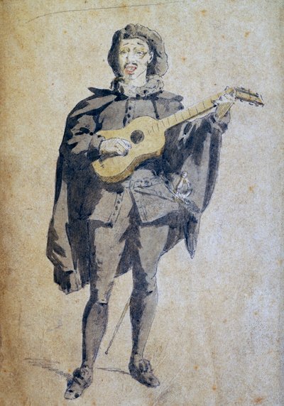 Scaramouche, illustrazione di Maurice Sand, incisione da Commedia dell