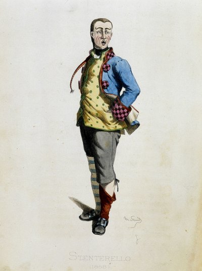 Stenterello disegna da "Masques et bouffons" (commedia italiana), testo e disegni di Maurice Sand, incisioni di A. Manceau, prefazione di Georges Sand da Maurice Sand