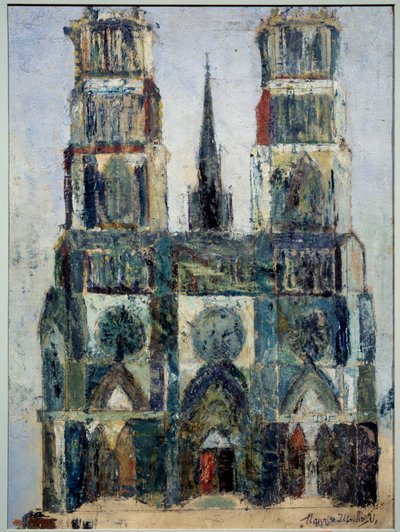 Grande cattedrale o Cattedrale di Orleans, 1913 circa (olio su compensato di parquet) da Maurice Utrillo