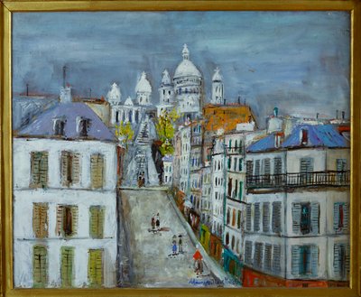 Rue Chappe, Montmartre, 1937 circa (olio su tavola) da Maurice Utrillo