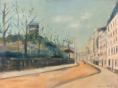 Rue Lepic, Montmartre, con il Moulin de la Galette e il Sacro Cuore da Maurice Utrillo