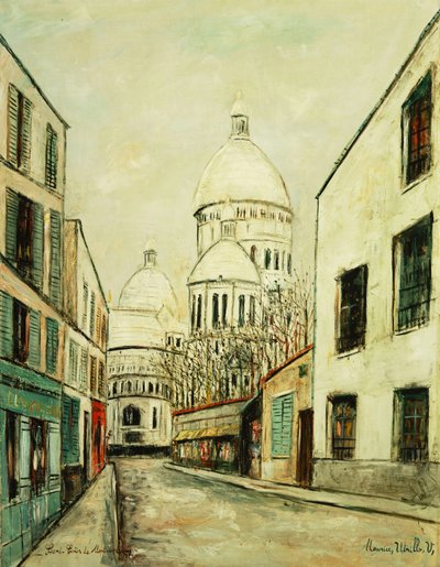 Sacré-Cœur di Montmartre (Rue du Chevalier de la Barre a Montmartre), 1935 circa (olio su tela) da Maurice Utrillo