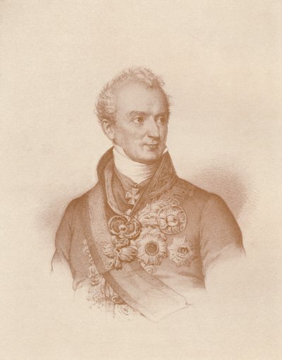 Principe Clemens Wenzel Nepomuk Lothar Von Metternich-Winneburg, c1830, 1896 da Maurin
