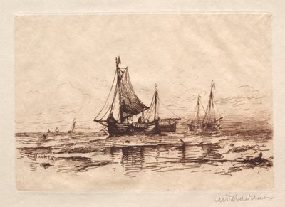 Barche da pesca sulla spiaggia di Scheveningen da Maurits Frederik Hendrik De Haas