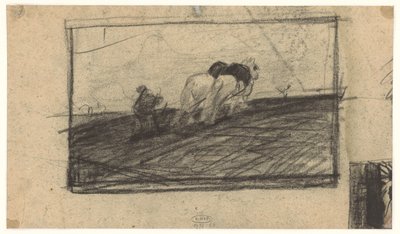 Schizzo di cavalli che arano da Maurits van der Valk