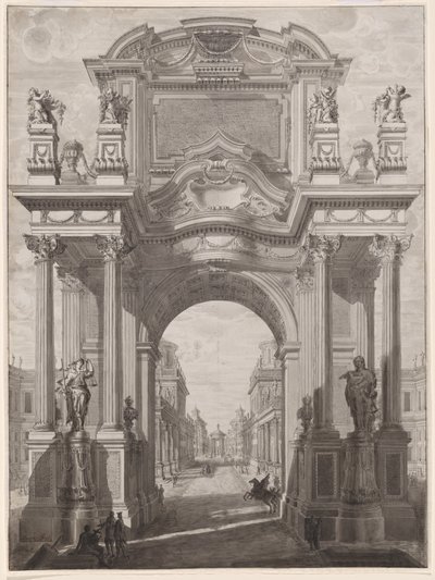 Capriccio architettonico con un arco trionfale da Maurizio Pedetti