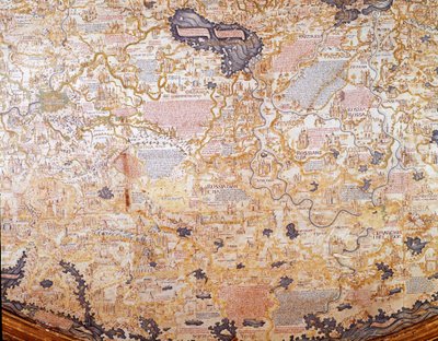 Vista della Russia (dettaglio) della mappa del mondo (mappamundi) di frate Mauro camaldolese 1459 Biblioteca Marciana, Venezia da Mauro Fra