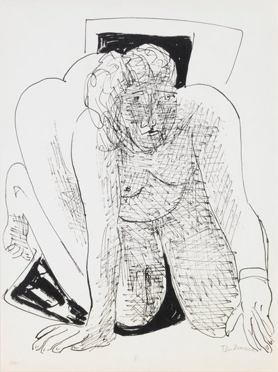 Donna che striscia, tavola 5 dal portfolio “Giorno e sogno” da Max Beckmann